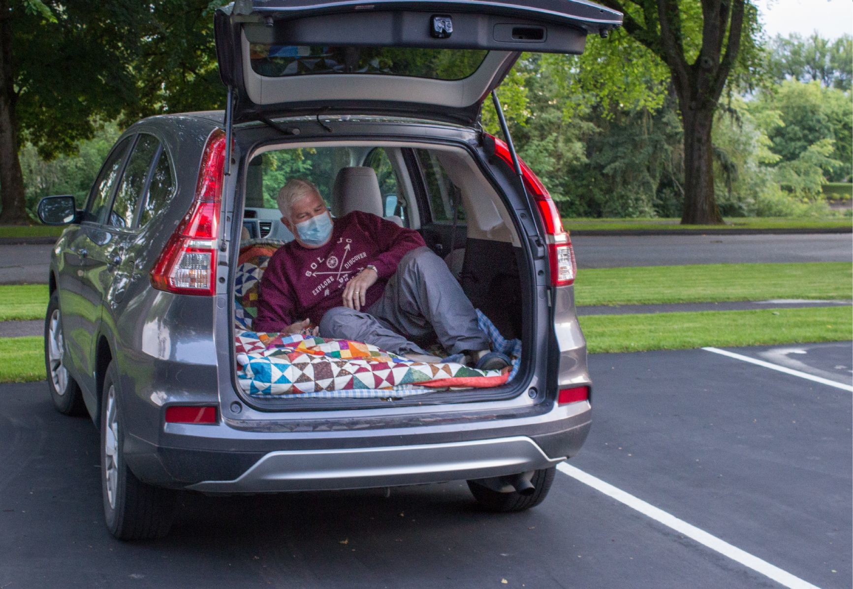 Dave Martin tests his SUV bed
